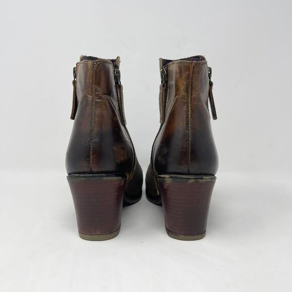 Roan by Bed Stu Lina Tan Suede Ankle Boot Womens 7.5 Tan Suede‎ Leather 3” Heel - Picture 3 of 8